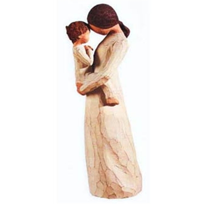 Our Willow Tree Figurine "Tenderness". It depicts a mother holding her son.